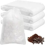 PINGEUI 300 PCS 6.7 x 9 Inch Commercial Cold Brew Filter Bags with Drawstring, White Fine Mesh Brewing Bags for Coffee, Tea