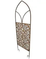 [Willow & Silk] Arch Screen Leaves Wall Art With Removable Stakes 162cm in Rust