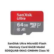 SanDisk Ultra MicroSD Flash Memory Card 64GB Model SDSQUAB-064G-GN6MN Class 10
