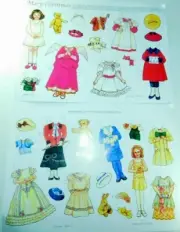 vtg 90's THERESA BORELLI 2 Paper Doll Cutout Sheets MARY CHRISTMAS FANCYWORK