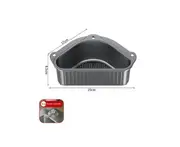 Kitchens Sink Stainless Steel Sink Strainer Basket Triangle Sink Drainer Basket Corner Sink Strainer-Gray