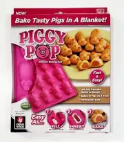 Ontel Piggy Pop Silicone Baking Mold Pan for 12 Pigs in a Blanket