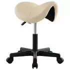 Faux Leather Salon Stool Adjustable Gas Lift Barber Hairdresser Chair Cream