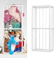 ALSTON Stuffed Animal Storage Plush Toy Storage Vertical Corner Toys Display Holder Easy Accessible with Elastic Cord for Nursery Kids Room Bedroom Organization