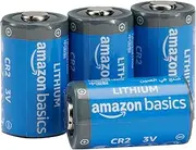 Amazon Basics 4-Pack CR2 Lithium Batteries, 3 Volt, Long Lasting Power, Low Self-Discharge Rate