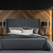 Hotshoppa Mayfair Charcoal Velvet Bed Frame & HYBRID MAX™ Mattress Bundle King