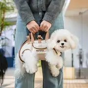 ZCLCP Pet Strap Artifact, Breathable Washable Dog Carrier Backpack, Multifunctional Double Shoulder Adjustable Dog Outing Bag Dog Accessories (Brown,Small)