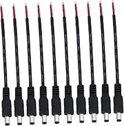 DOITOOL CCTV Camera Power Cord Set 10x Dc Male to Male Cable 5.5mm x 2.1mm Jack Connectors