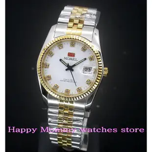【 幸福媽咪 】NOBEL 諾貝爾錶 公司貨 水晶不刮傷鏡面-中金白面 石英男錶 H1011M