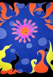 UV Reactive Psychedelic Backdrop Fluorescent Glow Tapestry Wall Hanging Psy Art
