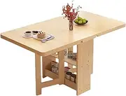 Folding Dining Table, Extendable Drop Leaf Wood Kitchen Dining Room Tables, for Small Spaces Collapsible Expandable Rectangle Dinner Kitchen Office Furniture