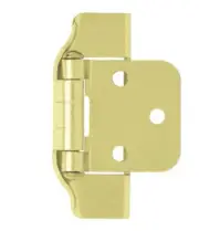 (5 Pack) Pair 1/2 inch Overlay - Partial Wraparound Hinge - Brass LQ-H01915C-BP-