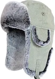 [CVMRBY] Winter Hats,Bomber Hat Aviator Bomber Hat Faux Fur Trapper Trooper Hat with Earflaps Pilot Cap Windproof Hunting Hat Winter for Ski Skate