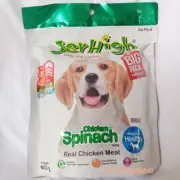 Jerhigh Dog Snack Stick Spinach Flavor Real Chicken Meat Puppy Treats Food Pack