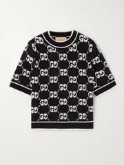 [Gucci] Gucci - Jacquard-knit Wool-bouclé Sweater - Black - M M Black