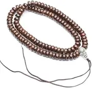 [HIFFEY] Tibetan Buddhism 108 Coconut Shell Flat Prayer Beads Mala Necklace