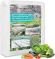 Garden Netting, Plant Covers 10 * 65 FT Net Ultra Fine Mesh Protection Netting for Vegetable Plants Fruits Flowers Crops Greenhouse Row Cover Raised Bed Barrier Screen Protection