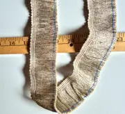 GOLD METALLIC ON TAN CHAINETTE FRINGE POLY RAYON 1 7/8" WIDE X 2 1/2 YARDS