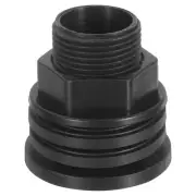 Bulkhead Fitting, 3/4" GHT x 1/2" Female Plastic Bulkhead Connector, Black