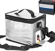 [Generic] Fire Retardant Battery Pouch - Battery Bag Fireproof | Fireproof Explosionproof Protective Bag for Storage | Transportation and Charging | Guard Safe Pouch for Charge & Storage