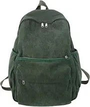 MININAI Preppy Corduroy Backpack Aesthetic Backpack 15.6 inch Laptop College Backpack Cute Book Bag Travel Rucksack Daypack