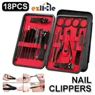 18PCS Set Tools Pedicure Kit Stainless Steel Nail Grooming Clippers Manicure UV