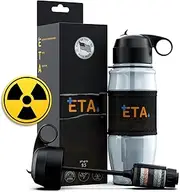 ETA Alkaline Water Filter Bottle for Travel, Camping, Hiking, Backpacking, Emergency, Survival | Removes up to 99.99% of Harmful contaminants, 9.5pH, Protects the Nutrient & Mineral Value, Made in USA