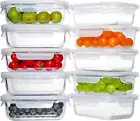 [10 Pack, 22 OZ] - Glass Meal Prep Containers, Glass Food Storage Containers wit