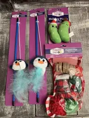 Cat Toy bundle 10 toys total - cat toy teaser, feather Mouse Pickle