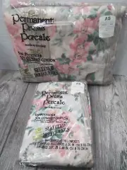 West Point Pepperell (1) FULL Fitted Sheet & (2) PILLOWCASES PERMANENT P Percale