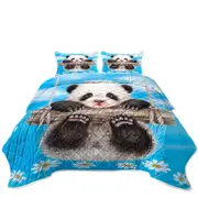 Cute Animal Drawing Panda Swing Coverlet