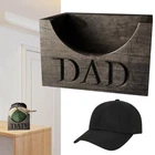 Rustic Wooden Hat Holder Display Stand for Dad Hat Storage Rack for Baseball Cap