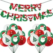 Party Set (Banner + Balloon) Merry Christmas Party Set Party Supplies Banner Balloons XMAS Decoration