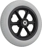Wheelchair 12 Inch Caster Wheel, Anti Slip Replacement Wheelchair Wheels for Walkers, 12mm Inner Hole Wheelchair Rollator Wheel for Manual Wheelchairs Parts Gray