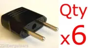 4mm Round Pin Plug Adapter 6-Pk American to European Asian Style Type C Adaptor