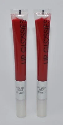 LOT OF 2 BATH & BODY WORKS FEARLESS RUBY LIP GLOSS GLOSSIES SHINE BALM TUBE RED