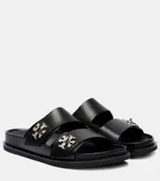 [Tory Burch] Tory Burch Turnlock leather slides UK 7 black