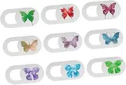 jojofuny 9pcs Butterfly Pattern Cover Slide Easy Adhesive Webcam Cover for Privacy Protection