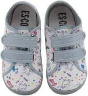 [escoolers] Canvas Trainers Suitable for Girls and Children Easy to Open with Velcro Fastening Made in Spain, Unicorns and Dinosaurs Printed, 23 EU