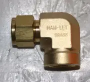 1/2" Tube x 1/2" FNPT Brass Female Elbow Fitting Ham-Let 770LB1/2X1/2