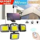 4 Head LED Solar Motion Sensor Light Outdoor Garden Wall Security Flood Lamp New