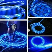 For iPhone 14 13 Samsung Type-C LED Light Up Charging Cable Phone Charger Cord