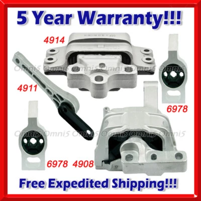 N188 Fits 2015-2018 Audi Q3 2.0L GAS Engine Motor & Transmission Mount Set 5pc (for: Audi)