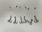 6 Stinger Trailer hooks Mustad Size 4 Black Nickel 40 Lb. Fluorocarbon
