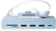 Satechi USB-C Hub - iMac USB-Adapter - USB-C Data Port, USB-A 3.0 Data, Micro/SD Card Reader – USB-C Clamp Hub for Apple Studio Display & iMac 24-inch. Does Not Fit 2020 iMac & Earlier Models (Blue)