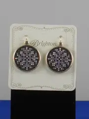 Brighton Silver Plated NORDIC STAR Snowflake Pave' Round Drop FW Earrings $88