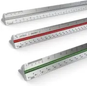 Architectural Scale Ruler, 12-Inch Metal Architect Ruler, Aluminum Engineer Draf