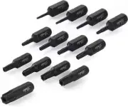 The set contains 13-piece Bates tamper proof torx Each tamper proof torx To g