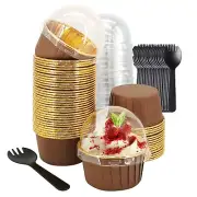 5.5 Oz Foil Cupcake Cups Muffin Tins 50 Pack,LNYZQUS Cupcake Liners With Dome...