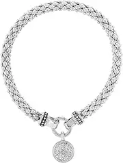 [NINE WEST] Women's Silvertone Crystal Pave Circle Stretch Bracelet, One Size